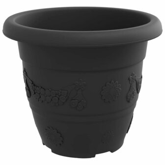 Ronde Bloempot 6 pcs Zwart &Oslash; 26 x 21.5 cm Kunststof 5