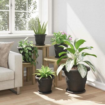 Ronde Bloempot 6 pcs Zwart &Oslash; 26 x 21.5 cm Kunststof 4