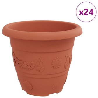 Ronde Bloempot 24 pcs Baksteenrood &Oslash; 26 x 21.5 cm Kunststof 2