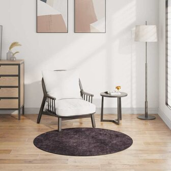 Vloerkleed wasbaar &oslash;120 cm antracietkleurig 1