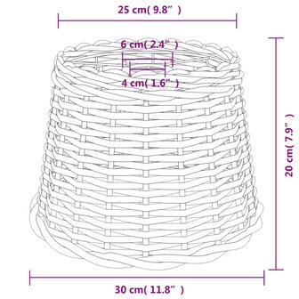 Plafondlampenkap &Oslash;30x20 cm wicker bruin 6