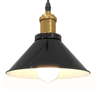 Hanglamp in hoogte verstelbaar E27 &Oslash;22 cm metaal glanzend zwart 5