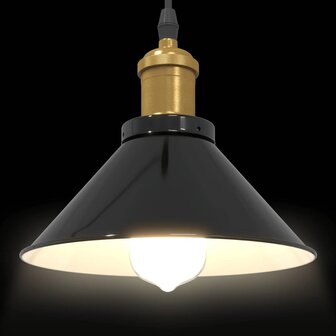 Hanglamp in hoogte verstelbaar E27 &Oslash;22 cm metaal glanzend zwart 6