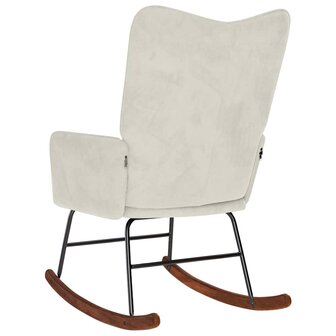 Schommelstoel fluweel cr&egrave;mekleurig 5