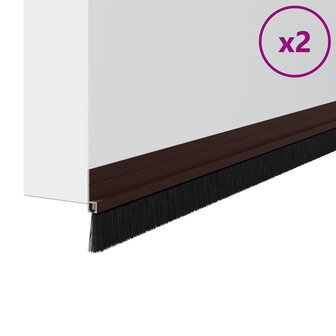 Zelfklevende Deurborstels 2 pcs Bruin 100 cm Aluminium Legering 3