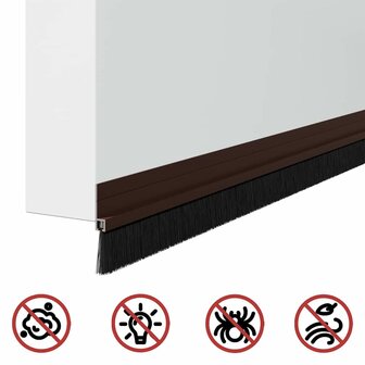 Zelfklevende Deurborstels 2 pcs Bruin 100 cm Aluminium Legering 8