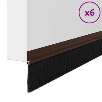 Zelfklevende Deurborstels 6 pcs Bruin 100 cm Aluminium Legering 3