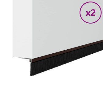 Zelfklevende Deurborstels 2 pcs Bruin 100 cm Aluminium Legering 3