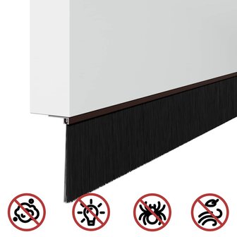 Zelfklevende Deurborstels 2 pcs Bruin 100 cm Aluminium Legering 9