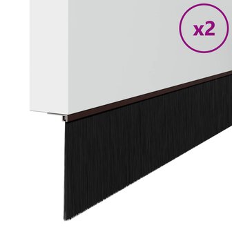 Zelfklevende Deurborstels 2 pcs Bruin 100 cm Aluminium Legering 3
