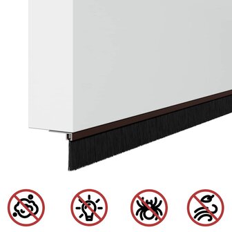 Zelfklevende Deurborstels 6 pcs Bruin 100 cm Aluminium Legering 9