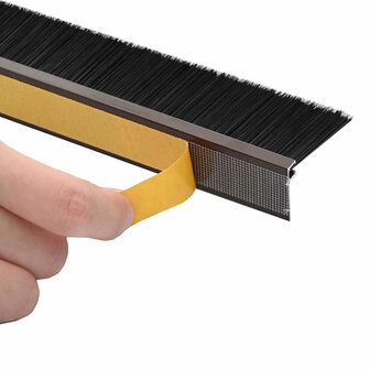 Zelfklevende Deurborstels 6 pcs Bruin 100 cm Aluminium Legering 8