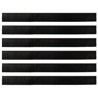Zelfklevende Deurborstels 6 pcs Bruin 100 cm Aluminium Legering 2