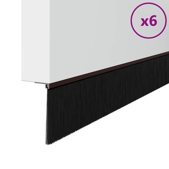 Zelfklevende Deurborstels 6 pcs Bruin 100 cm Aluminium Legering 3