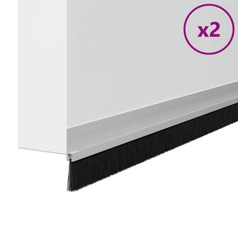 Zelfklevende Deurborstels 2 pcs Zilver 100 cm 3