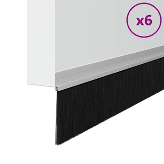 Zelfklevende Deurborstels 6 pcs Zilver 100 cm 3