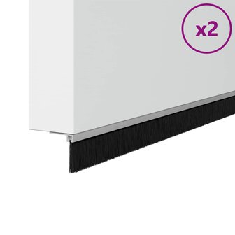 Zelfklevende Deurborstels 2 pcs Zilver 100 cm 3