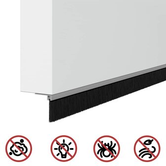 Zelfklevende Deurborstels 2 pcs Zilver 100 cm 9