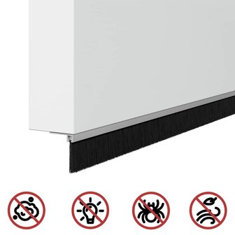 Zelfklevende Deurborstels 6 pcs Zilver 100 cm 9