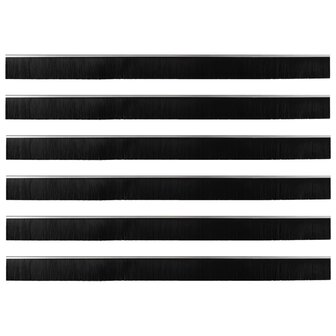 Zelfklevende Deurborstels 6 pcs Zilver 100 cm 2