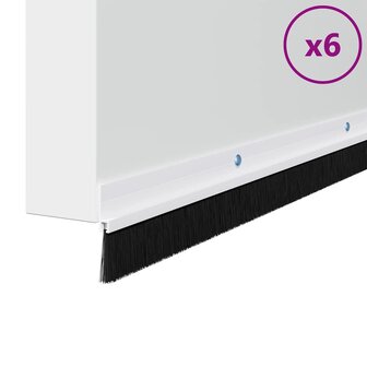 Deurborstel 6 pcs Wit 100 cm 3