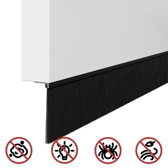 Zelfklevende Deurborstels 2 pcs Zwart 100 cm Aluminium Legering 9