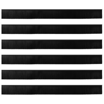 Zelfklevende Deurborstels 6 pcs Zwart 100 cm Aluminium Legering 2