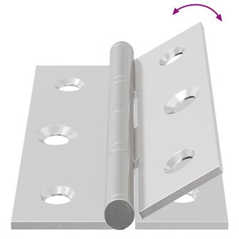 Scharnier Effen 2 pcs Zilver 58 x 35 x 1 mm Staal 8