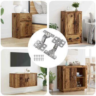 Scharnier 2 pcs Nikkel 85 x 52,5 x 9,5 mm IJzer 1
