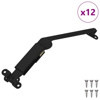 Deksel ondersteunend scharnier 12 pcs Zwart 192 x 32 x 50 mm 2