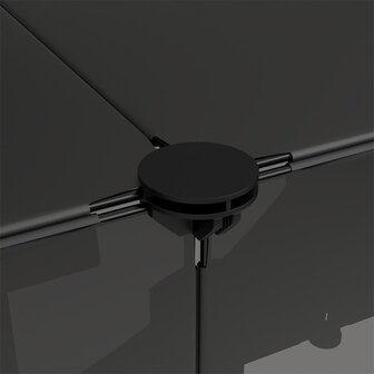 Dierenhok klein 143x107x93 polypropeen en staal zwart 7