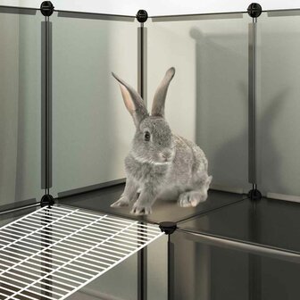 Dierenhok klein 143x107x93 polypropeen en staal zwart 8