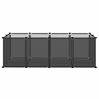 Dierenhok klein 144x74x46,5 cm polypropeen en staal zwart 3