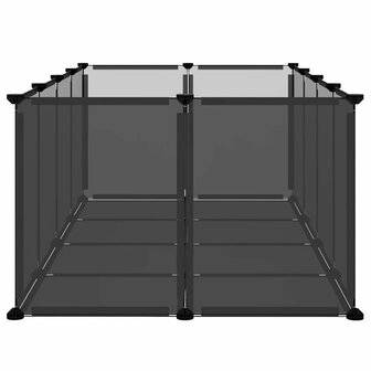 Dierenhok klein 144x74x46,5 cm polypropeen en staal zwart 4