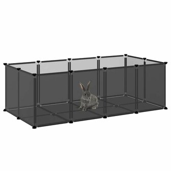 Dierenhok klein 144x74x46,5 cm polypropeen en staal zwart 6