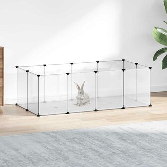 Dierenhok klein 144x74x46,5 cm polypropeen en staal transparant 1