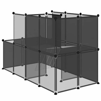 Dierenhok klein 142x74x93 cm polypropeen en staal zwart 5