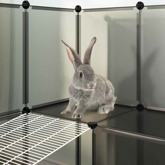 Dierenhok klein 142x74x93 cm polypropeen en staal zwart 8