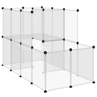 Dierenhok klein 142x74x93 cm polypropeen en staal transparant 2