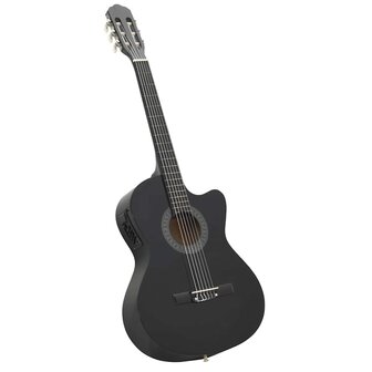 Gitaar cutaway met equalizer 6 snaren western klassiek zwart 2