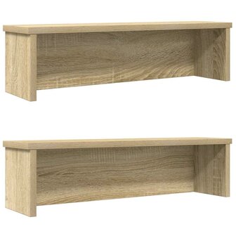 Keukenrekken stapelbaar 2 st 60x15x16 cm sonoma eikenkleurig 1