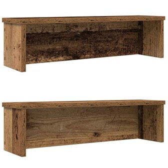 Keukenrekken stapelbaar 2 st 60x15x16 cm oud houtkleurig 1