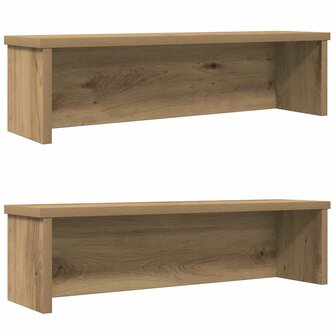Keukenrekken stapelbaar 2 st 60x15x16 cm artisanaal eikenkleur 1