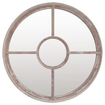 Spiegel rond 60x4 cm ijzer zandkleurig 2
