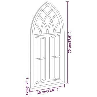 Spiegel 70x30 cm ijzer zwart 6