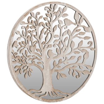 Spiegel rond 40x2,5 cm ijzer zandkleurig 3