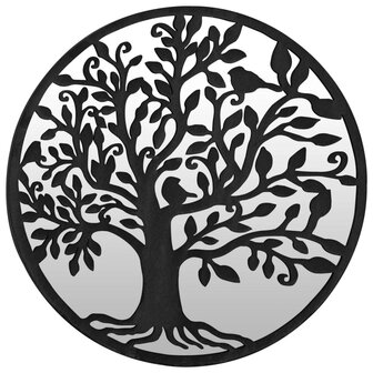 Spiegel rond 40x2,5 cm ijzer zwart 2