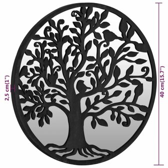 Spiegel rond 40x2,5 cm ijzer zwart 6