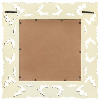 Spiegel handgesneden 50x50 cm massief mangohout wit 3
