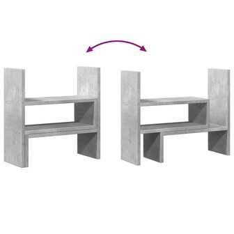 Bureau organiser 40x17x41 cm bewerkt hout betongrijs 7